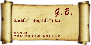 Gadó Boglárka névjegykártya